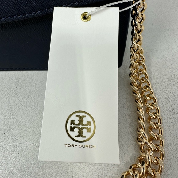 Tory Burch Leather Emerson Shoulder Bag, OS - Navy - Picture 4 of 13